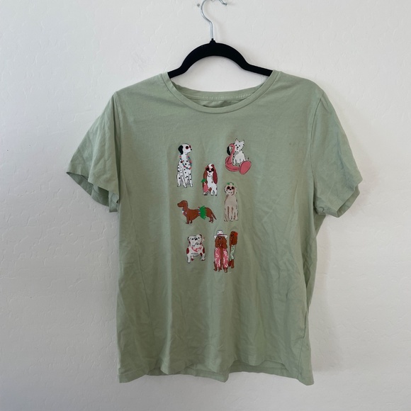 Dog Graphic Puppy Boho Modern Classy Preppy Cute Chic Summer Beach Tee Shirt Top - Picture 9 of 9